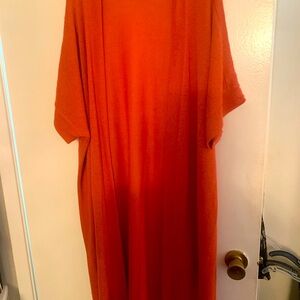Orange long cardigan 1x